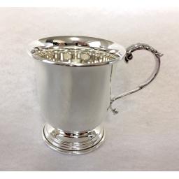 Acanthus Leaf Handle - Christening Cup - Sterling Silver