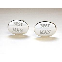 Oval Sterling Silver Cufflinks