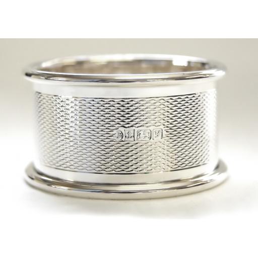 Napkin Ring - Sterling Silver - Engine Turned Pattern