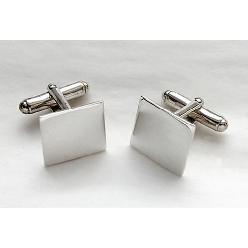 Square Sterling Silver Cufflinks.